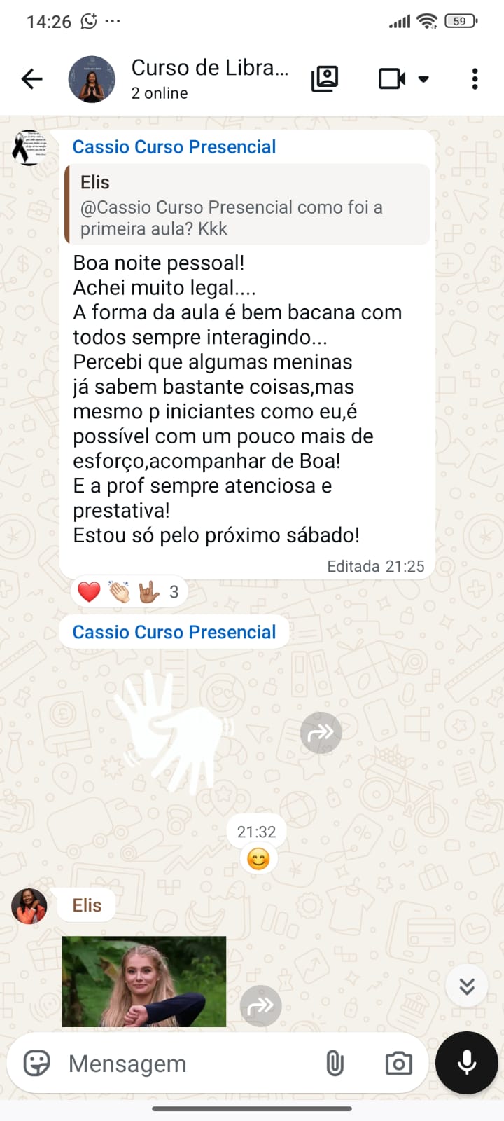 Depoimento aluna - A forma da aula e bem bacana